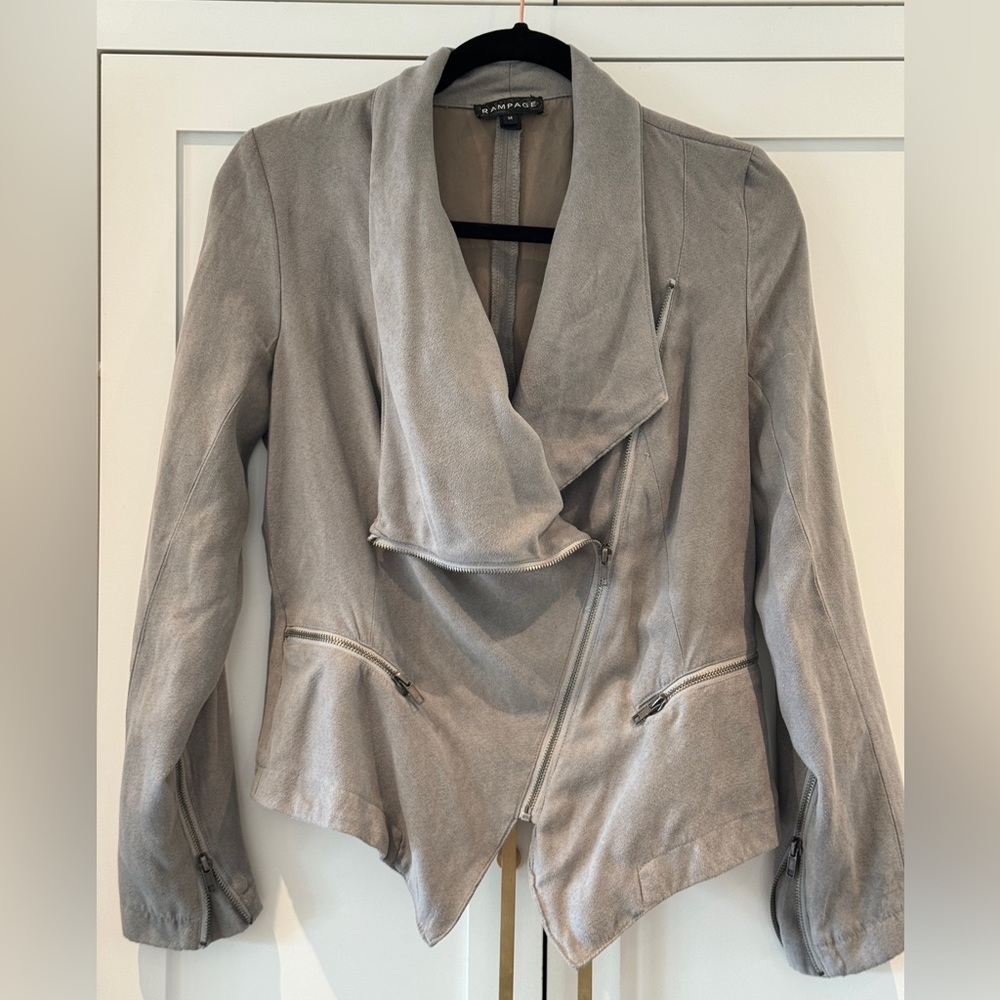 RAMPAGE Faux Suede zip up Moto Jacket